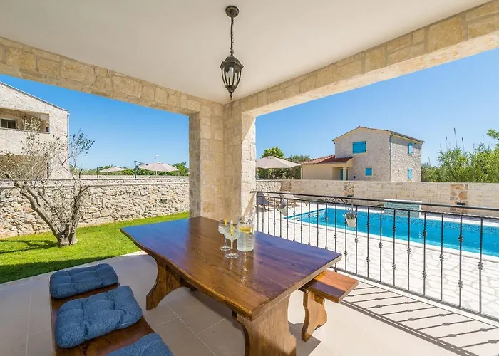 Villa New Stone With Pool Near The Sandy By Traveler Tourist Agency Krk Id 2372 Bedroom 1 *