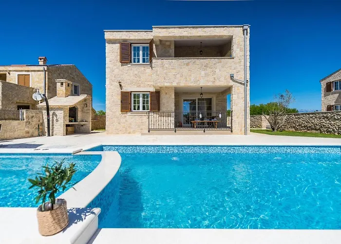 Villa New Stone With Pool Near The Sandy By Traveler Tourist Agency Krk Id 2372 Bedroom 1 *