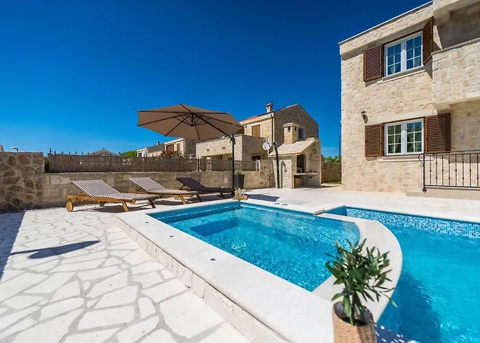 New Stone With Pool Near The Sandy By Traveler Tourist Agency Krk Id 2372 Bedroom 1 * Privlaka (Zadar)