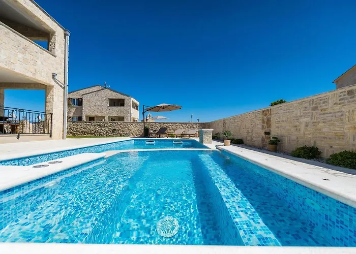 New Stone With Pool Near The Sandy By Traveler Tourist Agency Krk Id 2372 Bedroom 1 Villa *