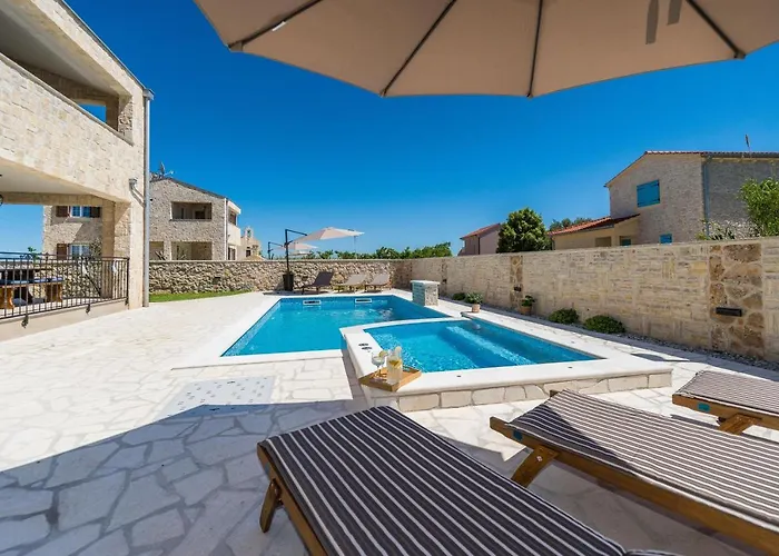 New Stone With Pool Near The Sandy By Traveler Tourist Agency Krk Id 2372 Bedroom 1 Villa Privlaka (Zadar)